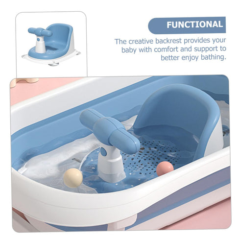 Bathtub Seat with Backrest Support for Bathing Non-Slip Shower Chair for Newborns and Easy to Maintain Light Blue Bath