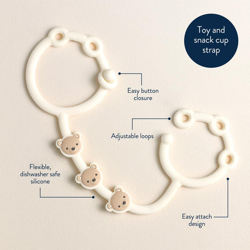 Itzy Ritzy Toy & Snack Cup Strap Adjustable Strap for Keeping Baby's Toys Nearby BPA-Free Silicone Tether