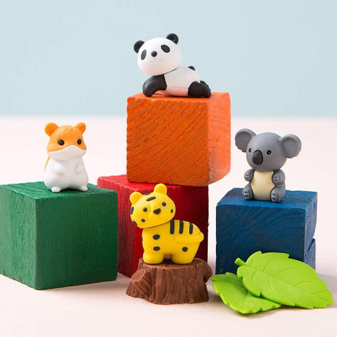 72 Pcs Assorted Animal Pencil Erasers - Mini Desk Pets, Bulk Gifts for Classroom Prizes, Goodie Bag Fillers