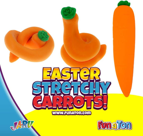 JA-RU Stretchy Banana Toy, Squishy Carrot Toy, & Jumbo Gummy Bear Toys for Kids, Slow Rising Fidget Stress Relief