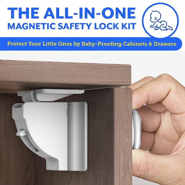 Eco-Baby (6 Pack 2 Magnetic Cabinet Locks for Babies Locks with Keys), Eco Baby Baby Proofing Cabinet Locks, Child