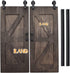 1/12 iLAND Scale Accessories of Dollhouse Door Miniature Wooden Barn Doors w/Sliding Rods for Dollhouse Dcor Doll House