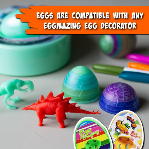 6 Pack 3 The Eggmazing Egg Decorator | Glow in the Dark Dinomazing Dinosaur Eggs | Refill | Eggs with Dinosaurs Inside