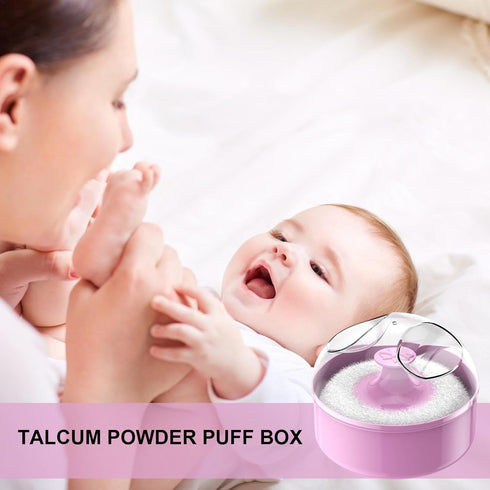 Generic Soft Powder Puff and Container - Body Dusting Powder Container with Puff | Clear Powder Dispenser | Empty
