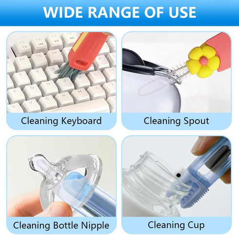 Dovciua 3 1 Set, in Cup Lid Cleaning Brush Multifunctional Bottle Gap Cleaner, Silicone Cup Lid Gap Cleaning Brush