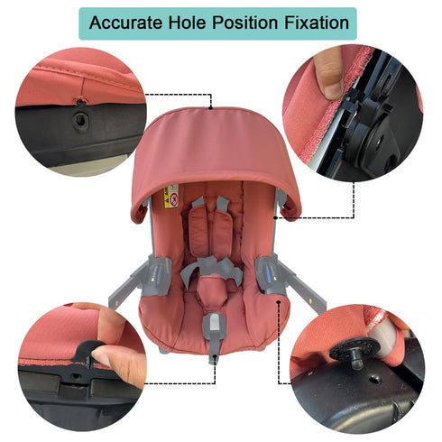 Colukii Set Kit(Sunset Set) Stroller Replacement Canopy & Seat Cushion for Doona + Car Seat Stroller - Waterproof