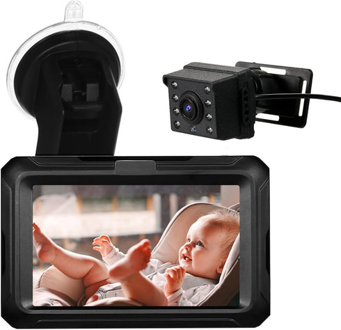 Generic Baby Car Camera Monitor 1080P Night Vision 360 Rotation for Newborn Safety