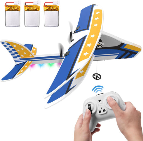 DEERC RC Plane, 2.4GHZ Remote Control Airplane W/ 3 Batteries & 6-axis