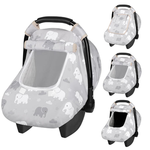Windproof Baby Car Seat Cover, 3D Mink Dot Infant Car Seat Canopy