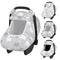 Windproof Baby Car Seat Cover, 3D Mink Dot Infant Car Seat Canopy