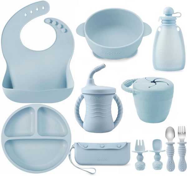 PandaEar Silicone Baby Feeding Set | 11PCS Baby Led Weaning Supplies Self