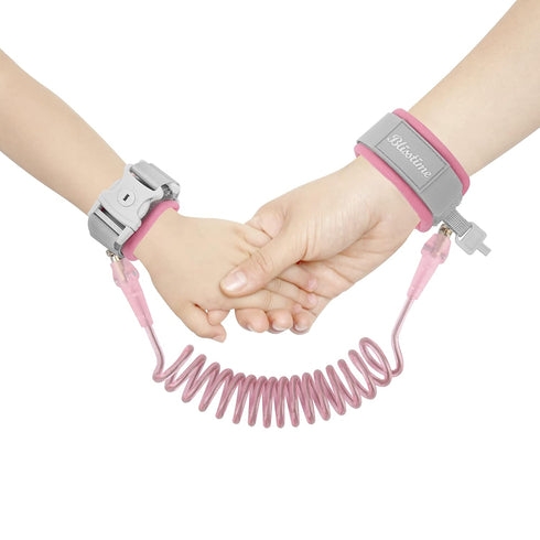 Blisstime Toddler Leash - Anti Lost Wrist Link with Key Lock, Upgraded Baby Leash for Kids (4.9ft/1.5m, Pink)