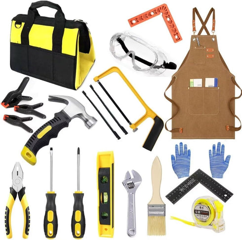 QeeHeng Kids Real Tools Set,Children's Tool Set, Kids Construction Tool Kits DIY Toy