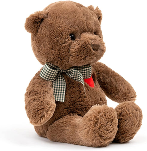 11.4” Small Teddy Bear with Heart - Cute Brown Stuffed Animals for Valentines Day Gifts