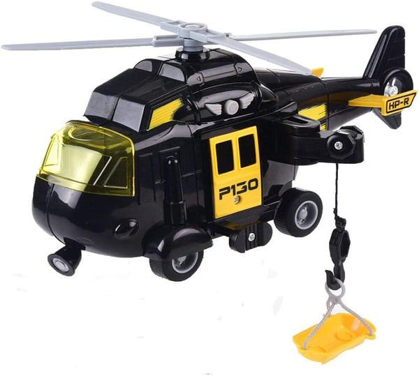 OMGTOY Military Helicopter, Airforce Airplane Toy with Hanging Basket Lights and Sounds