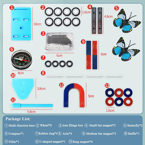 Labs Junior Science Magnet Set for Experiment Education Tools, Physics Toys for Kids Including Bar/Ring/Horseshoe