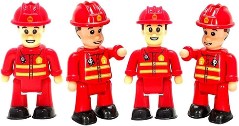 FUNERICA Toy Fireman Action Figures for Kids, Firefighter Figurines Community Helpers Toys for Fire Station Playset