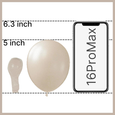 PartyWoo White Sand Balloons, 50 pcs 5 Inch Small Mini Beige Cream Latex Balloons for Party Decorations