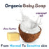 Baby Wash and Shampoo, Organic Baby Soap Bar, Hypoallergenic, Sensitive Skin, Shea Butter & Coconut Oil, Fragrance