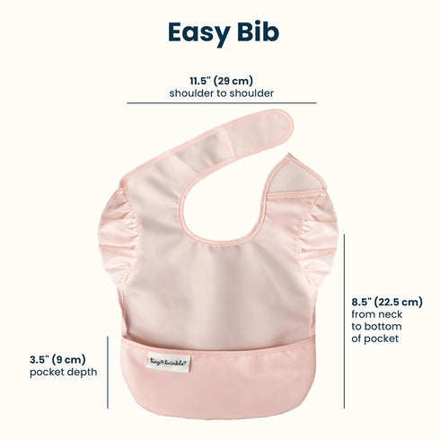 Boys(3 Pack,Blue Tiny Twinkle Mess-Proof Baby Bibs for Eating | Waterproof, Wipeable Toddler Bibs with Catch-All Pocket