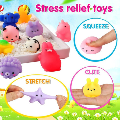 80Pcs 4-8, Party Favors for Kids Kawaii Squishies Mochi Squishy Toy Bulk Fidget Sensory Toys Birthday Gifts for Boys