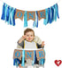 SS Cohen 1st Birthday Decorations, Baby Boy's Burlap Highchair Banner for First Birthday Celebrations
