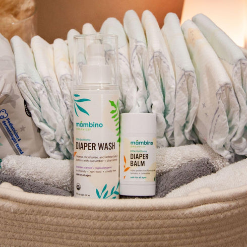 3 Pack, 5 oz Mambino Organics Diaper Area Wash, Gentle No-Rinse Diaper Rash Spray for Sensitive Skin, Baby Cleansing