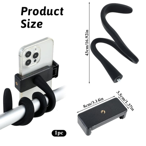 Apausvcm Stroller Phone Holder, Portable Flexible Cell Phone Holder Stand with Non-skidding Arm Grip Soft Alloy Phone