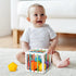 Montessori Toys for 1 Year Old, Cube Bin & 6 Sensory Shape Blocks, Developmental Infant Birthday Gifts for 12-18 Months