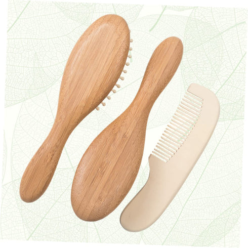 Ipetboom 3pcs Set Newborn Hair Brush Cradle Cap Brush for Babies Infant Shower Comb for Bathing Tools Hair Cleaning