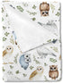 Watercolor Owls Baby Blanket for Girl & Boy, Soft Swaddle Blanket, 30x40, Boho Leaves