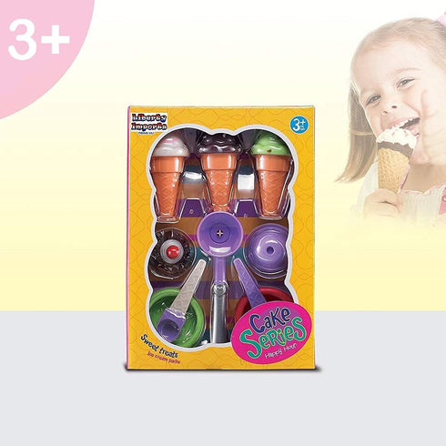 Kids Ice Cream Toy Set - Pretend Play Sweet Treats Ice Cream Parlour Dessert Accessories