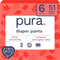 Pura Size 6 Diaper Pants – 3 x 17 Diapers, 51 Total for Sensitive Skin, Easy-Tear Sides