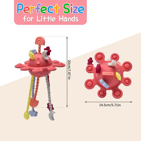 18 1 2 18+ Little Rawr Silicone Baby Sensory Montessori Toys & Pull String Toys for M+, Toddler Birthday Gift Car Seat