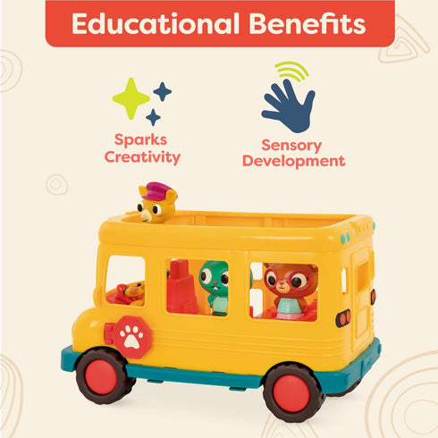 B. toys Bonnie's School Bus - Musical School Bus & Characters, Lights & Sounds Toy Vehicle for Toddlers 18 Months +