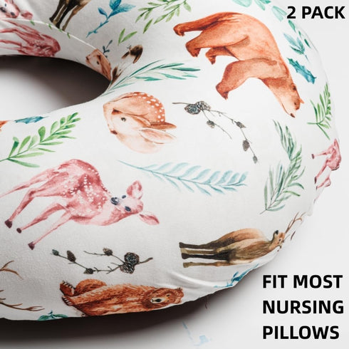 FIGEPO 2 Pack Nursing Pillow Cover Neutral Stretchy Removable Baby Nursing Covers for Breastfeeding Pillows Soft
