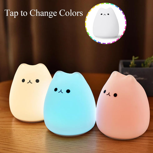 Cute Cat Lamp, Kitty Night Light for Girls Bedroom, Gifts for Women Teen Girls Kids Baby, Kawaii Lamp Nursery