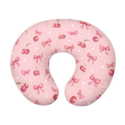 Qehuruxo Bow Baby Nursing Pillow Cover Cherry Ultra Soft Comfortable Newborn Nursing Pillow Case Stain Resistant