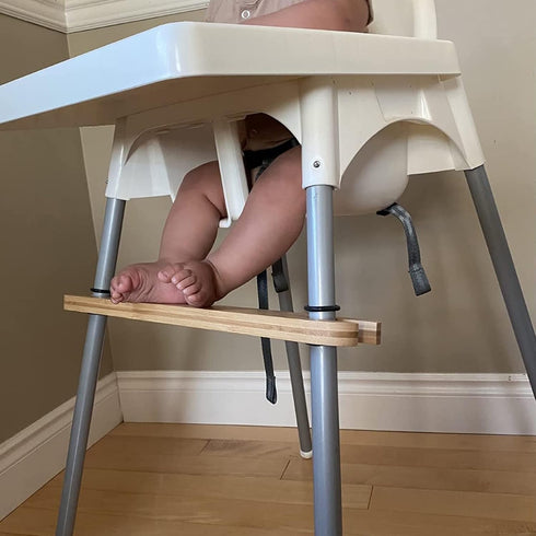 HANH High Chair Footrest, Non-Slip Natural Bamboo Wooden Footrest for IKEA Antilop High Chairs, Adjustable