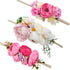 Baby Girl Floral Headbands - 3pcs Handmade Nylon Flower Crown Elastic Hairband, Newborn Toddler Accessories for Girls