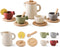 Ikubigu Tea Party Set for Kids, Wooden Tea Set for Little Girls and