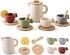 Ikubigu Tea Party Set for Kids, Wooden Tea Set for Little Girls and