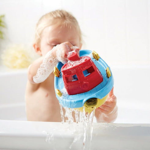 (Pack 2) Green Toys My First Tug Boat, Red