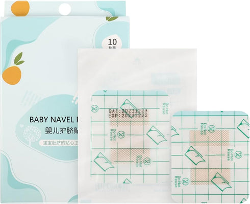 NUOBESTY 10Pcs Baby Belly Button Protectors, Waterproof Umbilical Cord Stickers for Newborns, Soft Navel Patch