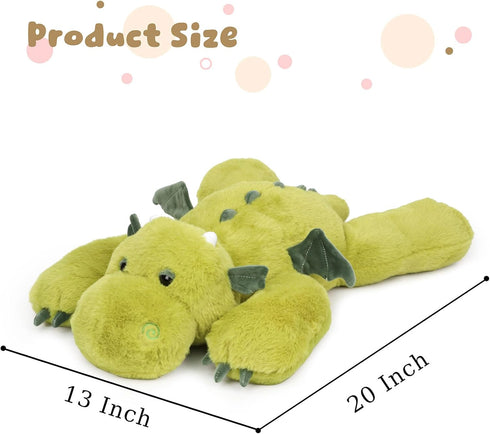 (20" 3.3 lbs) Weighted Dragon Stuffed Animal Soft Weighted Plushes Cute Green Dragon Plush Toy Birthday Gift for Boys