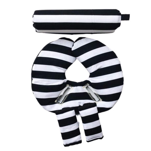 Infant Car Seat Head Support Set, Black White Stripes, Newborn Head Rest,