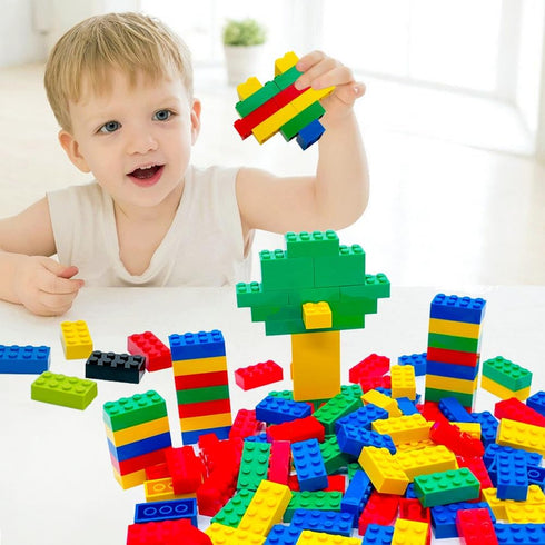 120Pieces Classic Building Bricks Toy Set 2x4 MOC Basic Parts Compatible with Major Brands STEM Toys for Kids 6+