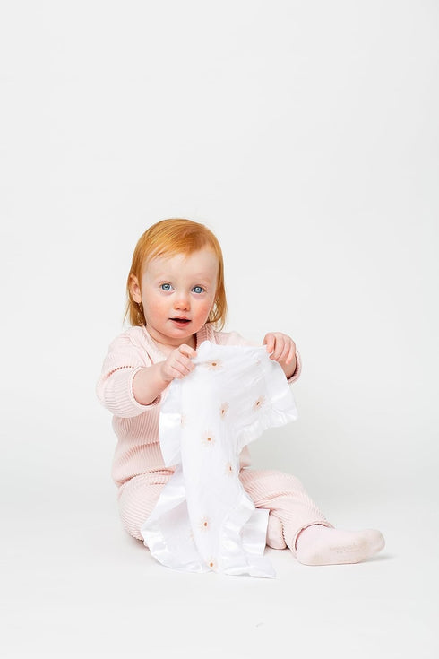 Lulujo Security Lovey Blankets Unisex, Softest Breathable Cotton Muslin Set with Silky Satin Trim | Neutral Comforting