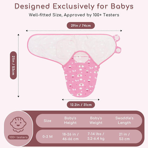 Yukkidds 0-3 100% 2 Pack Baby Swaddle Blanket Months Cotton Newborn Swaddles Bag Adjustable Sleeping Wraps Newborn