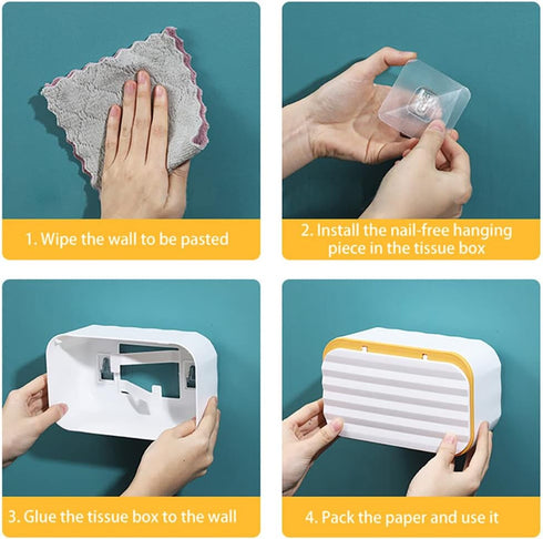 Generic Playful/Decorative Rectangular Polypropylene Tissue Storage Box Case Wet Wipes Dispenser Holder, Wall-Mounted